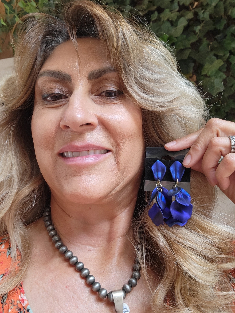 Elegant Royal Blue Petal Drop Earrings - Women Jewelry